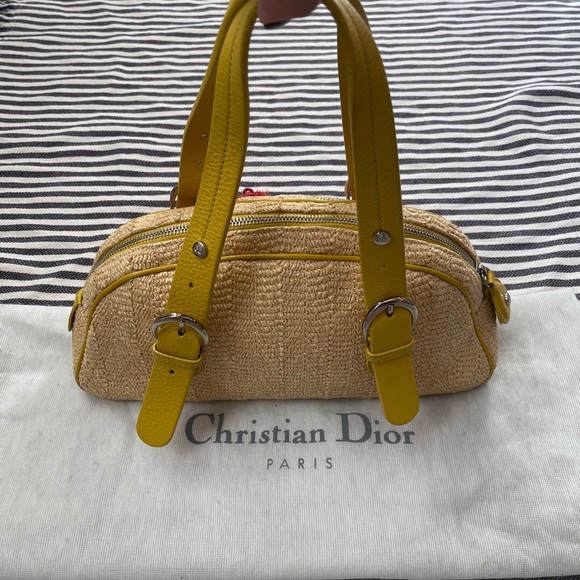 Dior Citrus Wicker Frame Bowler Handbag - Picture 5 of 7
